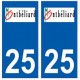 25 Montbéliard logo autocollant plaque stickers ville