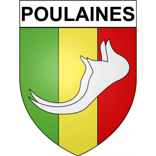Poulaines 36 ville Stickers blason autocollant adhésif