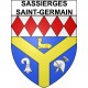 Pegatinas escudo de armas de Sassierges-Saint-Germain adhesivo de la etiqueta engomada