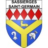 Pegatinas escudo de armas de Sassierges-Saint-Germain adhesivo de la etiqueta engomada