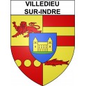 Villedieu-sur-Indre 36 ville Stickers blason autocollant adhésif