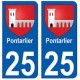 25 Pontarlier blason autocollant plaque stickers ville