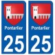 25 Pontarlier blason autocollant plaque stickers ville