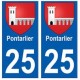 25 Pontarlier blason autocollant plaque stickers ville