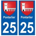 25 Pontarlier blason autocollant plaque stickers ville