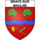 Braye-sur-Maulne 37 ville Stickers blason autocollant adhésif