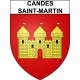 Candes-Saint-Martin 37 ville Stickers blason autocollant adhésif