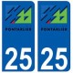 25 Pontarlier logo autocollant plaque stickers ville