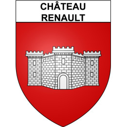 Château-Renault 37 ville Stickers blason autocollant adhésif