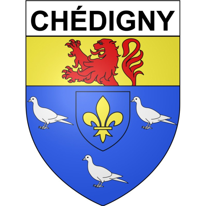 Chédigny 37 ville Stickers blason autocollant adhésif