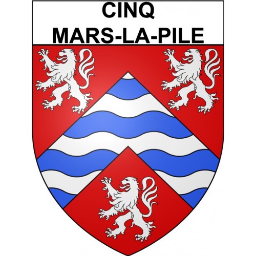 Cinq-Mars-la-Pile 37 ville Stickers blason autocollant adhésif