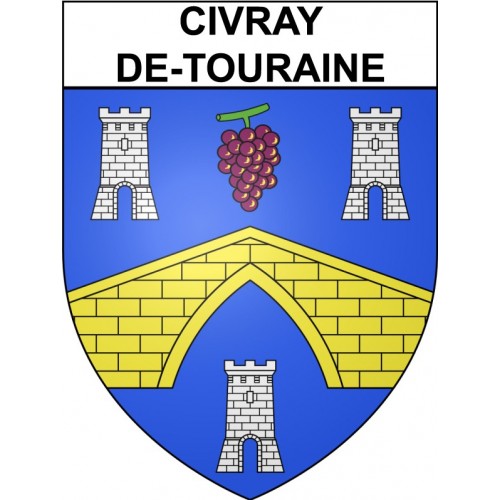 Civray-de-Touraine 37 ville Stickers blason autocollant adhésif