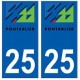 25 Pontarlier logo autocollant plaque stickers ville