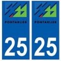 25 Pontarlier logo autocollant plaque stickers ville