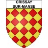 Crissay-sur-Manse 37 ville Stickers blason autocollant adhésif