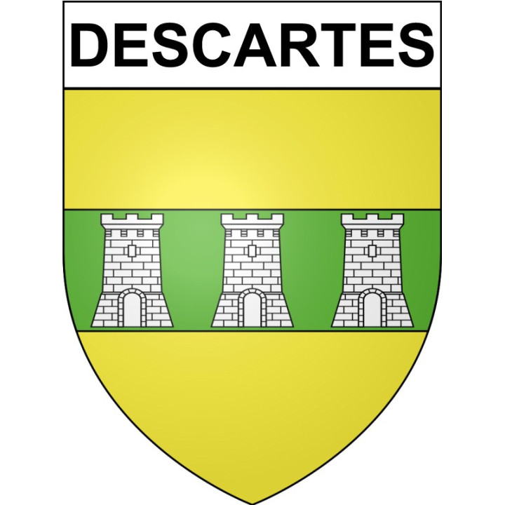 Descartes 37 ville Stickers blason autocollant adhésif