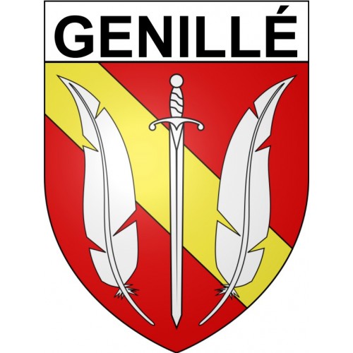 Genillé 37 ville Stickers blason autocollant adhésif