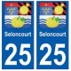25 Seloncourt blason autocollant plaque stickers ville