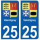 25 Valentigney blason autocollant plaque stickers ville