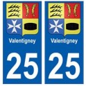 25 Valentigney blason autocollant plaque stickers ville