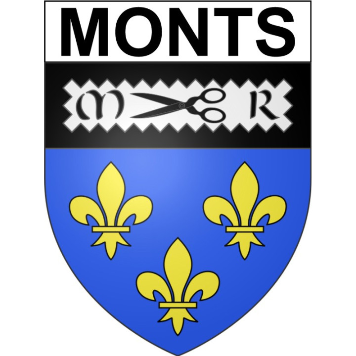 Monts 37 ville Stickers blason autocollant adhésif