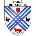 Pocé-sur-Cisse 37 ville Stickers blason autocollant adhésif