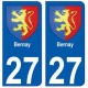 27 Bernay blason autocollant plaque stickers ville