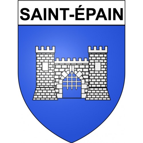 Pegatinas escudo de armas de Bazas adhesivo de la etiqueta engomada