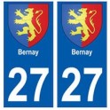 27 Bernay blason autocollant plaque stickers ville
