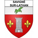 Savigné-sur-Lathan 37 ville Stickers blason autocollant adhésif