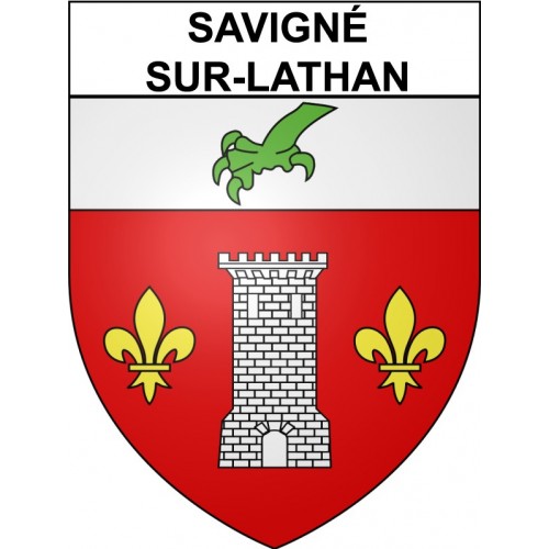 Savigné-sur-Lathan 37 ville Stickers blason autocollant adhésif