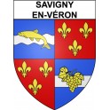 Savigny-en-Véron 37 ville Stickers blason autocollant adhésif