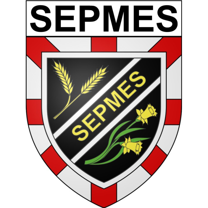 Pegatinas escudo de armas de Bazas adhesivo de la etiqueta engomada