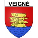 Veigné 37 ville Stickers blason autocollant adhésif