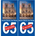 75 Notre-Dame de Paris ville sticker autocollant plaque immatriculation auto