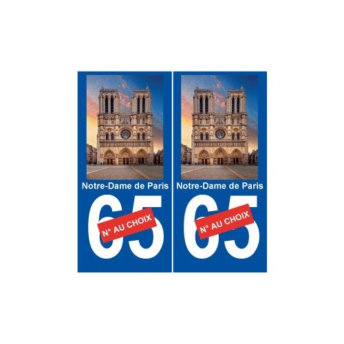 75 Notre-Dame de Paris ville sticker autocollant plaque immatriculation auto