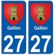 27 Gaillon blason autocollant plaque stickers ville