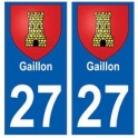 27 Gaillon blason autocollant plaque stickers ville