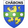Châbons 38 ville Stickers blason autocollant adhésif