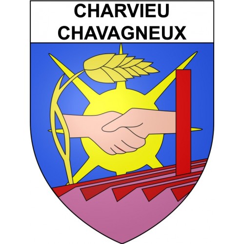 charvieu-chavagneux 38 ville Stickers blason autocollant adhésif