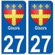 27 Gisors blason autocollant plaque stickers ville