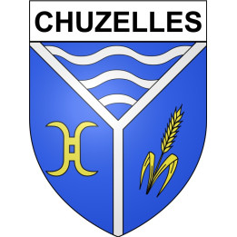 chuzelles 38 ville Stickers blason autocollant adhésif