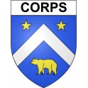 Corps 38 ville Stickers blason autocollant adhésif