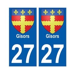 27 Gisors blason autocollant plaque stickers ville