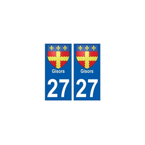 27 Gisors blason autocollant plaque stickers ville