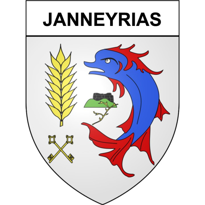 janneyrias 38 ville Stickers blason autocollant adhésif