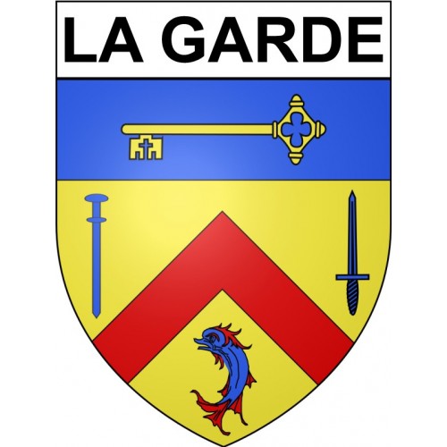 Pegatinas escudo de armas de Bazas adhesivo de la etiqueta engomada