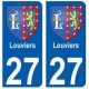 27 Louviers blason autocollant plaque stickers ville