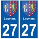 27 Louviers blason autocollant plaque stickers ville