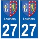 27 Louviers blason autocollant plaque stickers ville